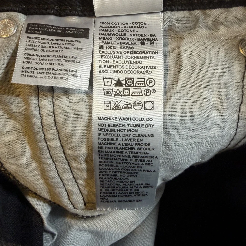 Levis 505 Straight Fit Black Denim Jeans Mens 36x30 Casual Pants 100% Cotton